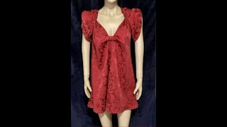 Cranberry Red Brocade Trapeze Mini Dress Olivia Bis Bis amp Beau S  M [upl. by Alletsirhc]