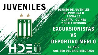 Excursionistas vs Dep Merlo  Fecha 12  Juveniles B 4TA  5TA Y 6TA DIVISIÓN [upl. by Adnaerb]