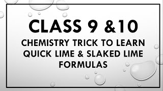 trick to remember difference between quick lime slaked lime lime water and limestone [upl. by Nedyaj]