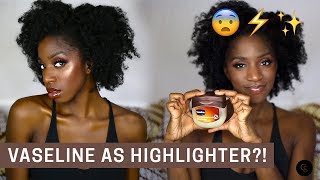 Beauty Hack  VASELINE AS HIGHLIGHTER  Cocoa Swatches [upl. by Eiryt]