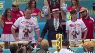 Nathans Hot Dog Eating Contest 2015 Full Video Matt Stonie beats Joey Chestnut [upl. by Swamy571]