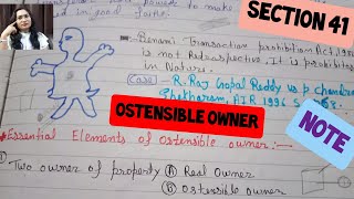 Section 41 of Transfer of Property Act Transfer by ostensible OwnerTransferofpropertyact TPA [upl. by Suitangi]