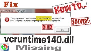 VCRUNTIME140 dll Missing How to Fix [upl. by Aleunam249]