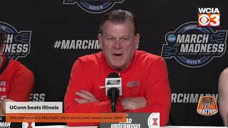 Illinois basketball postgame press conference UConn [upl. by Alleinad618]