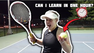 Learning how to play tennis in one hour… [upl. by Eyahc]