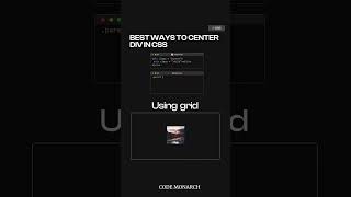 The Best Way to Center a Div in CSS css tipsandtricks codemonarch [upl. by Regdirb]