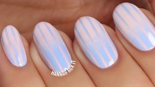 Pastel Reverse Gradient Striped Nails [upl. by Eelrahc576]