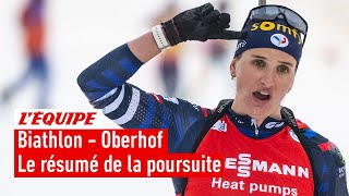 Biathlon 202324  Julia Simon remporte la poursuite dOberhof devant Justine BraisazBouchet [upl. by Genovera]