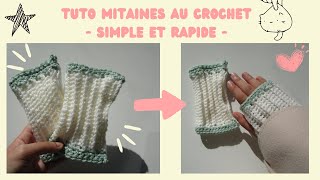 TUTO MITAINES AU CROCHET simple et rapide ❄️🦩 [upl. by Agnella47]