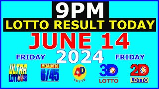 Lotto Result Today 9pm June 14 2024 PCSO [upl. by Galatia]