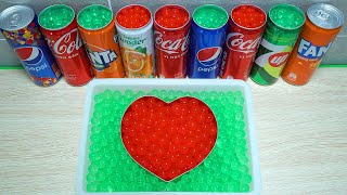 How to make heart shape with water beads coca cola fanta pepsi mirinda soda Fun ASMR TECHS [upl. by Mian473]