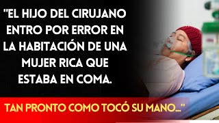 El hijo del cirujano entró en la habitación equivocada y tocó la mano de una mujer rica que estaba [upl. by Enylcaj]