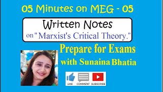 Marxist Critical Theory  Marxism  Communism  MEG05 Ignou AND UGC NET ENGLISH LITERATURE [upl. by Akinirt]