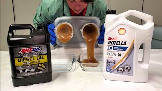 AMSOIL Max Duty VS Shell Rotella T4 15W40 COLD Flow Test [upl. by Jermain2]