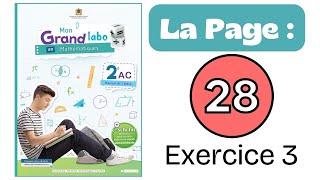 Mon Grand labo en mathématiques 2AC La page 28 Addition et Soustraction des nombres Rat Exercice 3 [upl. by Nwahsek]