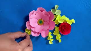 easy and beautiful paper flower design for home decoration 🌺 [upl. by Neumeyer]