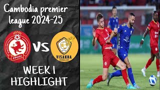 Cambodia premier league 202425 Phnom Penh Crown 4️⃣2️⃣ Visakha  HD highlights 10824 Week1 [upl. by Ursa]