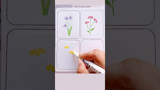 4 Easy way to draw flowers art painting satisfying shorts [upl. by Ateloiv]