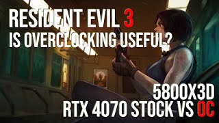 RTX 4070 Stock vs Overclock  Resident Evil 3 Custom Run 1440p MAX Settings [upl. by Mccormac900]