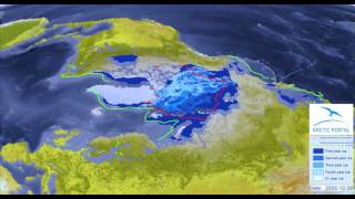 Arctic sea ice age and extent from 1978 to Septembre 2015 [upl. by Anyar621]