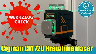 Cigman CM720 2x360 Grad Kreuzlinienlaser⏐grün günstig und mit viel Zubehör⏐kleine holzwerkstatt [upl. by Madaras]