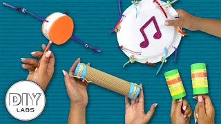 4 MUSICAL INSTRUMENTS Crafts you can do anytime  FastnEasy  DIY Labs [upl. by Myrlene]