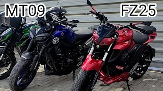 Comparação farol Yamaha fz25 e mt09 [upl. by Jo182]