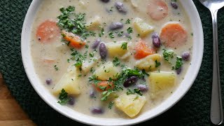 Schnelle Kidneybohnen Kartoffel Suppe Rezept  Creamy Potato Soup with Kidney Beans  ENG SUBS [upl. by Imogene]