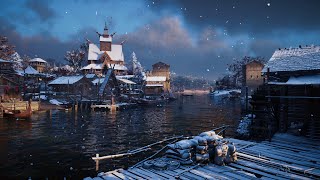 Assassins Creed Valhalla  Video Game Ambience  Ouse River Docks Jorvik [upl. by Gee854]