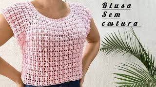 blusa de crochê ponto pipoca top downcrochet [upl. by Kendricks34]