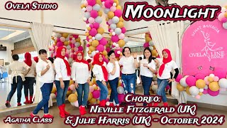 Moonlight Line Dance Agatha Class ChoreoNeville Fitzgerald UK amp Julie Harris UK October 2024 [upl. by Anelle861]