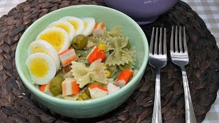 Cold Farfalle Pasta Salad  Easy Homemade Pasta Salad Recipe [upl. by Eednarb]