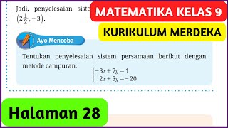 Matematika Kelas 9 Halaman 28 Kurikulum Merdeka Ayo Mencoba [upl. by Enixam645]