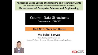 Data Structures  Stack and Queue  Video No 6 [upl. by Swec384]