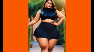 4k AI Lookbook AI ArtCurvy Plus Size Fashionable Outfits at Street Gardens [upl. by Rivi305]