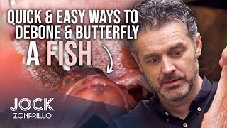 How To Butterfly And DeBone A Fish In Less Than 5 Minutes  Easy Food Hacks  Jock Zonfrillo [upl. by Lareena]