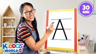 Teaching Kids How to Write The Alphabet Letters AZ  Learning the Uppercase Letters Handwriting [upl. by Eel]