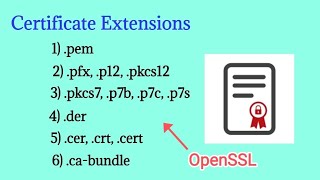 Pem Pfx Pkcs12 Pkcs7 Der Cer Crt Cert Cabundle  OpenSSL  Tamil [upl. by Bodkin]