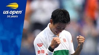 2014 runnerup Kei Nishikori Battles Past Marin Cilic In New York Thriller [upl. by Llednahc]