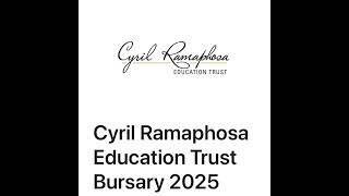 Cyril Ramaphosa Education Trust CRET Bursary Opportunity [upl. by Esnofla]