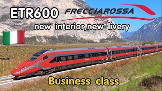 ETR600 Frecciarossa  New pendolino business class  Rome to Florence on Italy tilting train [upl. by Illah]