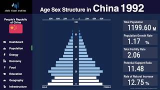 China  Changing of Population Pyramid amp Demographics 19502100 [upl. by Siro]