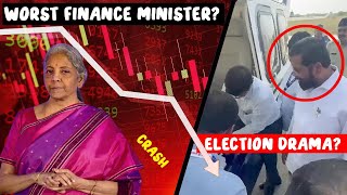 Stock Market Crash Worst finance minister amp Maharashtra election Drama amp Student protest [upl. by Baillieu]