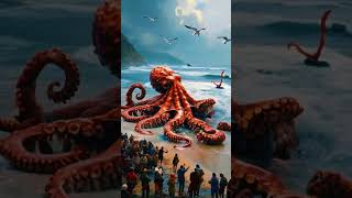 Giant Dead Octopus Washes Up on Beach  Cinema Kingdom viralshorts [upl. by Ayanat]