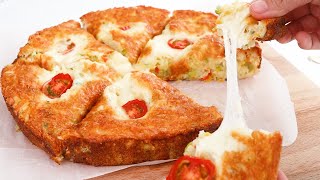 No knead  This is the Easiest and Healthiest bread I‘ve ever eaten Vegetables cheese bread [upl. by Anikat]