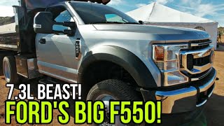 FORDS BIG TRUCK THE F550 with the 73L Big Block Gas V8 [upl. by Ethbun739]