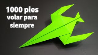 Avión de papel volando para siempre el mejor vuelo es de hasta 1000 pies [upl. by Novahs]