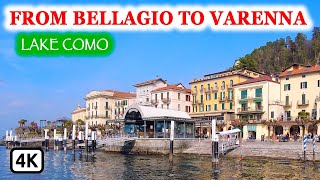 Bellagio to Varenna Lake Como Ferry Trip 🇮🇹 Italy 4k Travel Guide Video [upl. by Elbert929]