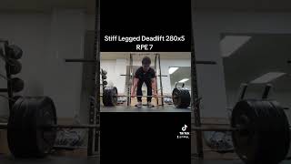 Stiff Legged Deadlift 280x5 RPE 7  Block 2 Week 5  gym motivation deadlift [upl. by Soalokin]