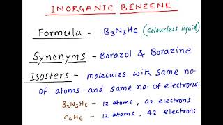 Inorganic benzene  Borazol  Borazine  B3N3H6 [upl. by Otha]